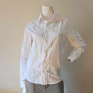 White Dress Shirt with Subtle Stripes